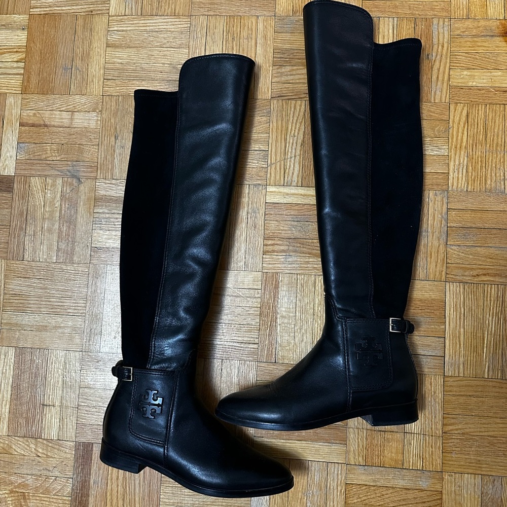 Tory Burch Black Over the Knee Boots